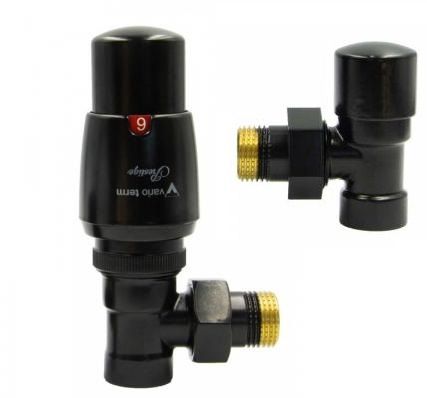 Комплект кранів з термоголовкою Vario Term Royal RAL 9005 black